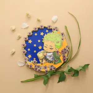 사용자 정의 에나멜 핀 하드 부드러운 금속 공예 애니메이션 그림 큰 옷깃 핀 소나무