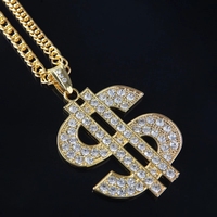Collier de marque Dollar en plaqué or ou argent pour homme, chaîne de cou pour homme, pendentif Hip Hop, donne de l'air