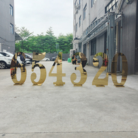 Decoración para Fiestas y Bodas, Espejo Grande de Acero Inoxidable Dorado, Letras y Números Metálicos de 3 y 4 Pies para Cumpleaños