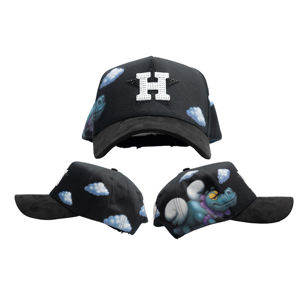 หมวกเบสบอล Dandi Hats Junior h แบบ 5 ชิ้น ผลิตจากหนังกลับ ปักลายแบบดั้งเดิม ปรับแต่งได้ หมวกปักลาย หมวกปักชื่อ หมวกสีดำ - Product Image 1