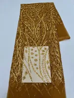 En stock, dentelle en maille à sequins fabriquée en usine pour bal de promo, fête, mariage Y30192