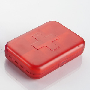 Mini Pill Box 6 Grids Airtight Medicine Container Portable Weekly Refillable Storage Case Blue Red Color Solid Pattern - Product Image 2