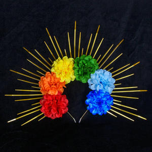 <span class=keywords><strong>Couronne</strong></span> de Halo faite à la main pour femmes <span class=keywords><strong>couronne</strong></span> de Halo fleur colorée <span class=keywords><strong>couronne</strong></span> grecque déesse Cosplay paillettes casque fait à la main Boho Halloween - Product Image 6