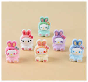 ของเล่นเด็กน่ารัก ตุ๊กตาบ้านนางฟ้า รูปปั้นแมวจิ๋ว งานปั้นสัตว์เคลือบกำมะหยี่ รูปปั้นแมวการ์ตูนสำหรับตกแต่งสวน - Product Image 4