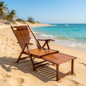 Chaise pliante inclinable en teck massif avec repose-pieds, fabricant, fournisseur et exportateur de meubles de jardin et de patio en Indonésie - Product Image 2