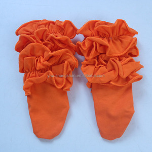 ถุงเท้าเด็กแรกเกิด0-16ปีถุงเท้าผ้าฝ้ายสีล้วนมีระบายสำหรับเด็กผู้หญิง - Product Image 4