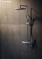 Ensemble de douche thermostatique numérique de luxe, en laiton blanc, douche de pluie, douche de cascade