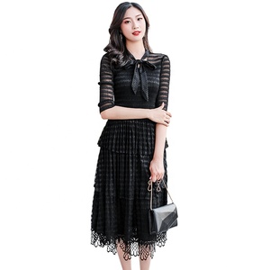 2020 nueva llegada venta al por mayor plisado Casual ropa Plus tamaño vestido de las mujeres - Product Image 1