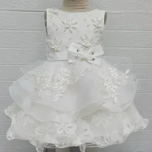 도매 새로운 디자인 옷 꽃 공주 소녀 웨딩 드레스 파티 원피스