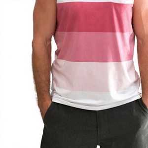 Débardeur Homme Uni en Coton Tissé 100% Respirant Écologique Séchage Rapide Style Hip-Hop Col Rond Blanc Rose Décontracté avec Poche - Product Image 6