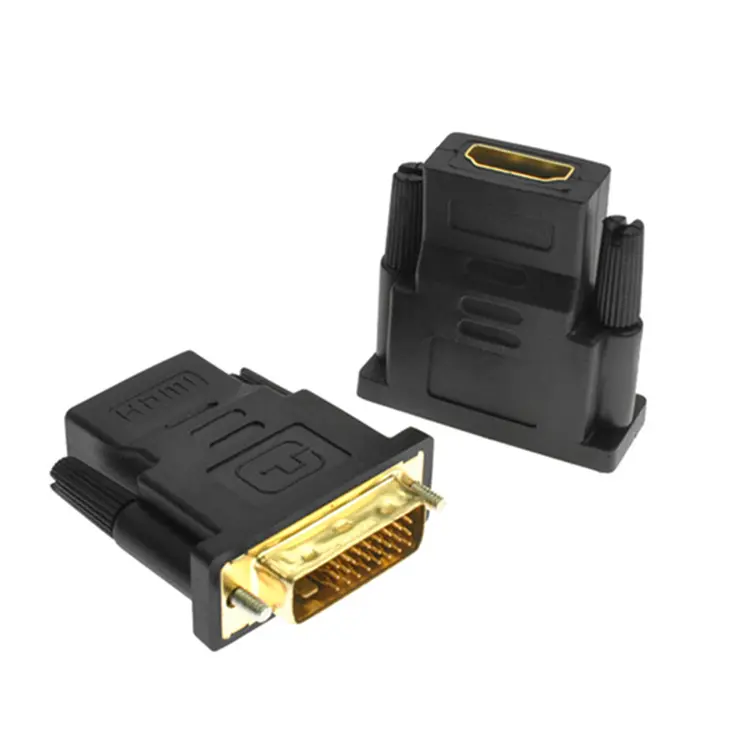 อะแดปเตอร์ HDMI เป็น DVI D ตัวผู้,ตัวแปลง HDMI เป็น DVI สำหรับแล็ปท็อปเดสก์ท็อปและจอภาพเคลือบทอง Full HD 1080P แบบสองทิศทาง