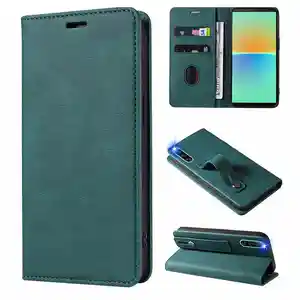 Anti sonbahar bileklik tutucu cüzdan kılıf kart yuvası PU deri telefon kılıfı Sony Xperia 10 IV için