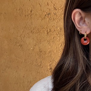 للبيع بالجملة أقراط خطاف فاخرة مطلية بالذهب عيار 18 قيراط أقراط متدلية من حجر الجمشت مستدير عصري من حجر الجمشت مع أحجار طبيعية - Product Image 5