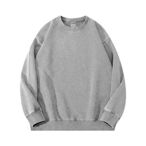 เสื้อฮู้ดดี้ผ้าเฟรนช์เทอร์รี่แบบสั่งทำพิเศษสำหรับผู้ชาย ทรงหลวม ไหล่ตก แบบครอป - Product Image 3