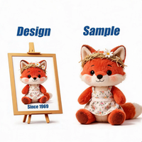 Pabrik Mainan Shengye Desain Baru Kustom Boneka Rubah Super Lembut Lucu Kartun Boneka Hewan Rubah Merah untuk Hadiah Anak Dewasa