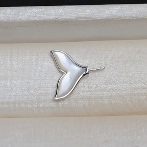 Wenchi Handmade S925 Silver <b>Shellfish</b> Mother-of-Pearl Bead Versatile DIY Fish Tail Baroque Accessory Hollow Jewelry Findings - Product Image 4
