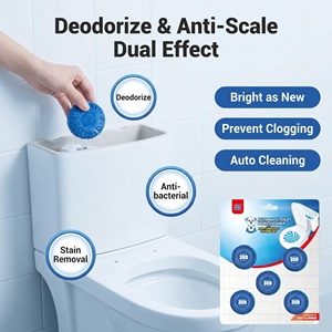 Pastilles nettoyantes automatiques pour cuvettes de toilettes, lot de 5, anti-calcaire, 300 chasses d'eau par <span class=keywords><strong>bloc</strong></span>, détartrant bleu désodorisant, longue durée 30 jours - Product Image 2