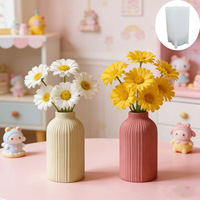 Moule en silicone pour vase en béton à rayures verticales, pot de fleurs côtelé nordique, moule de moulage pour ornement