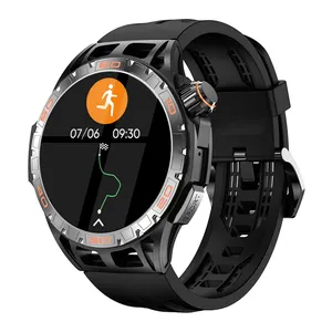 户外运动智能手表，带指南针电话BT呼叫2024 Amoled圆形屏幕LG102男士全球定位系统智能手表