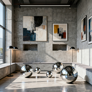 Tùy Chỉnh Màu Sắc Đánh Bóng Gương Nhìn Nhìn Sphere Cho Ngoài Trời Giáng Sinh Trang Trí Thép Không Gỉ Bóng Vườn - Product Image 3