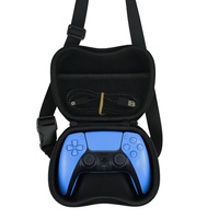 Étui de protection rigide en EVA moulé sur mesure pour manette de jeu, sac de voyage avec bandoulière et poche en filet pour manettes PS5 PS4