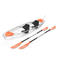 2024 nouveauté préférée Kayak transparent en gros PC cristal bateaux à rames conception de verre transparent en vente