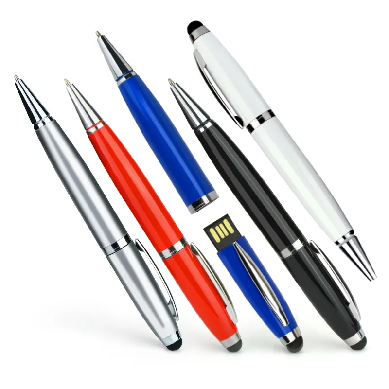 شعار مخصص هدايا عالية الجودة معدن القلم الأعمال هدية شركة USB قلم حبر جاف pendrive16GB 4 جيجابايت 8 جيجابايت 32 جيجابايت 64 جيجابايت فلاشة مزودة بفتحة يو إس بي