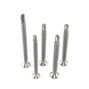 stainless steel flat head self-drilling screw zinc plated countersunk head drill tail screws dovetail self-tapping screws