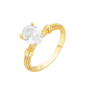 J&C in Stock 925 <b>Sterling</b> <b>Silver</b> Rhodium Plated Classic Prong <b>Set</b> VVS Oval Cut D Color Moissanite Wedding Engagement <b>Ring</b> - Product Image 1