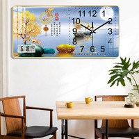 Horloge murale moderne en quartz silencieuse avec affichage de la température, décoration Art Déco pour salon, horloge murale à quartz à fixer au mur