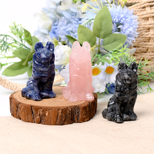 Artisanat d'animaux en cristal <span class=keywords><strong>de</strong></span> haute qualité naturel à prix usine Sculptures <span class=keywords><strong>de</strong></span> chien <span class=keywords><strong>de</strong></span> <span class=keywords><strong>loup</strong></span> en cristal sculpté pour la décoration - Product Image 5
