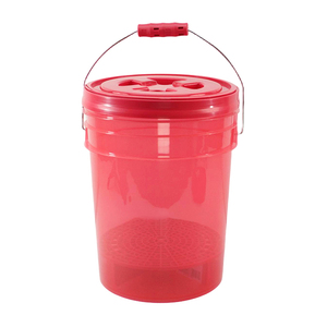 Cubo de Almacenamiento de Agua para Lavado de Autos de Plástico Rojo de 20L con Ruedas y Filtro de Arena para Limpieza de Autos - Product Image 2