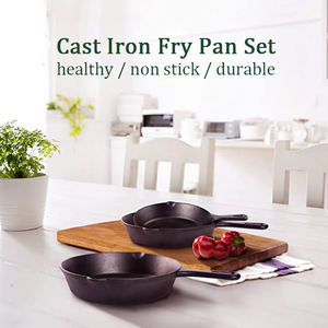 Vegetable Oil Coating <strong>Cast</strong> <strong>Iron</strong> Frying Pan 6inch <strong>Cast</strong> <strong>Iron</strong> Skillet 3 Pcs Pre-Seasoned <strong>Cast</strong> <strong>Iron</strong> <strong>Grill</strong> Skillet Fry Pan Set - Product Image 5