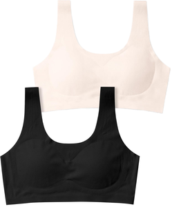 Wholesale Seamless Open <b>Back</b> <b>Brushed</b> Women High Support Yoga Gym Bra Activewear Double Shoulder Strap - Product Image 1