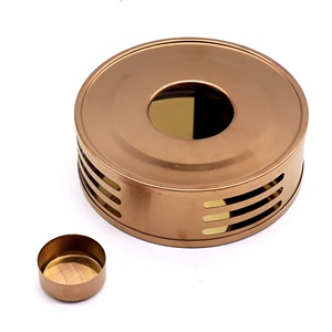 Circular Stainless Steel Herb <strong>Tea</strong> Coffee <strong>Food</strong> Pot <strong>Light</strong> <strong>Warmer</strong> - Product Image 1