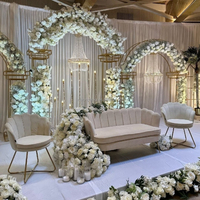 Bruidsbloemen Groothandel Witte Zijden Bloemenwand Luxe 3D Zijden Bloemenwand voor Feestdecoratie