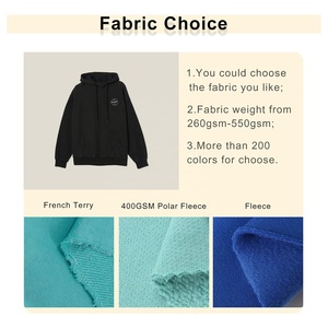 Áo hoodie nam trơn màu đen oversize chất liệu cotton hữu cơ dày dặn, kiểu hip hop, bán buôn - Product Image 2