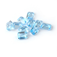 Topaze bleu ciel de haute qualité en forme octogonale, peut être utilisée pour la fabrication de bijoux, d'ornements et d'artisanat, topaze bleu ciel de qualité supérieure