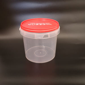 Customized Logo Printing 1-30L Clear Square And Circle Round Plastic Storage Bucket Candy Popcorn Cookie Bucket with Lid Handle