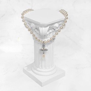 2025 Fashion Saturn <strong>Pearl</strong> Beaded Choker <strong>Necklace</strong> Shining Crystal Rhinestone Planet <strong>Necklace</strong> for Women - Product Image 3