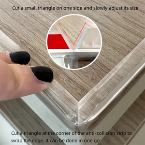 Bande de protection transparente en caoutchouc rouge clair, pare-chocs moulé, garniture de sécurité, épaisseur 2,5 mm, usage domestique - Product Image 4