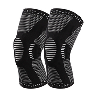 Lot de 2 genouillères de compression en nylon et spandex S-XXL respirantes, noires et blanches, pour soulager la douleur des ACL et de l'arthrite.