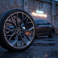 Jantes forgées Yufei 22x9.0 5x120 Gris brossé à rayons multiples pour Acura MDX TLX