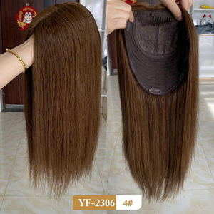 Venta al por Mayor, Listo para Enviar, Topper de Cabello Humano 9x9 con Base de Seda para Mujer, con Clip, Cabello Virgen Europeo 12A, Topper Kosher Judío - Product Image 2