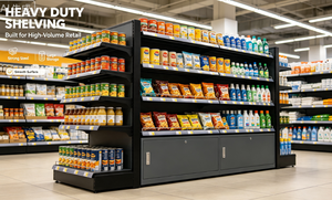 Étagères de rangement pour supermarchés PFT, métalliques, robustes, perforées des deux côtés, revêtement en poudre époxy, installation rapide - Product Image 2