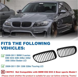 Parrilla Delantera E90 de Una Sola Pieza Compatible con <span class=keywords><strong>BMW</strong></span> Serie 3 E90 2009-2011 Sedán LCI <span class=keywords><strong>E91</strong></span> 328i 328xi <span class=keywords><strong>Touring</strong></span> LCI, ABS - Product Image 2