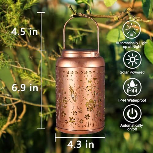 High Quality Outdoor Waterproof IP65 Hummingbird Lantern Solar Hanging Garden Lights Led Decorative Table Lamp