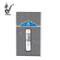 Boîte à cigarettes en métal multifonctionnelle portable, capacité de 20 pièces, étui à cigarettes étanche avec briquet rechargeable par USB
