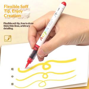 Marqueurs <span class=keywords><strong>de</strong></span> peinture acrylique liquide à pointe souple <span class=keywords><strong>de</strong></span> qualité supérieure, 60 couleurs, pour enfants, art et artisanat, haute capacité et forte couverture - Product Image 2