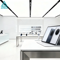 Design d'intérieur moderne pour kiosque de téléphonie mobile, comptoir d'exposition de téléphones, mobilier de présentation pour magasin de téléphonie mobile